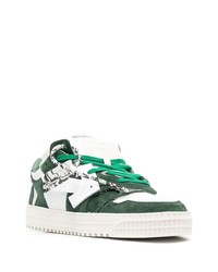 weiße und grüne Wildleder niedrige Sneakers von Off-White