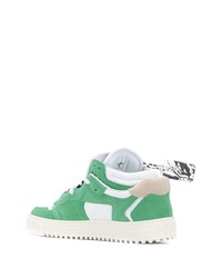 weiße und grüne Wildleder niedrige Sneakers von Off-White