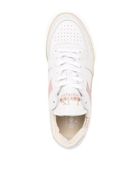weiße und rosa Leder niedrige Sneakers von Diadora