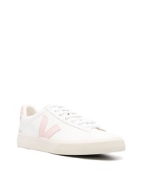 weiße und rosa Leder niedrige Sneakers von Veja