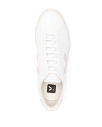 weiße und rosa Leder niedrige Sneakers von Veja