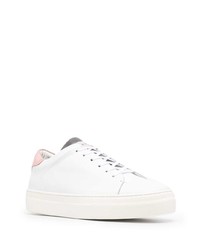 weiße und rosa Leder niedrige Sneakers von Low Brand