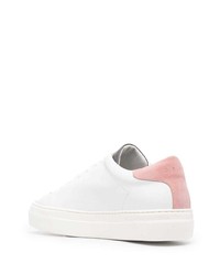 weiße und rosa Leder niedrige Sneakers von Low Brand