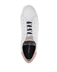 weiße und rosa Leder niedrige Sneakers von Low Brand