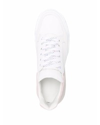 weiße und rosa Leder niedrige Sneakers von Alexander McQueen