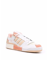 weiße und rosa Leder niedrige Sneakers von adidas