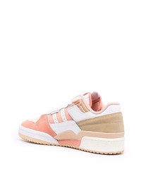weiße und rosa Leder niedrige Sneakers von adidas