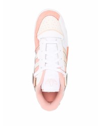 weiße und rosa Leder niedrige Sneakers von adidas