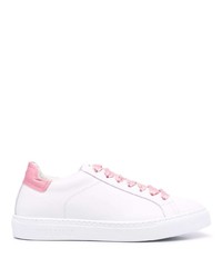 weiße und rosa Leder niedrige Sneakers von Hide&Jack