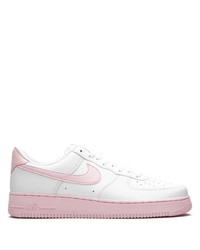 weiße und rosa Leder niedrige Sneakers von Nike