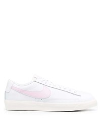 weiße und rosa Leder niedrige Sneakers von Nike