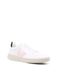 weiße und rosa Leder niedrige Sneakers von Veja