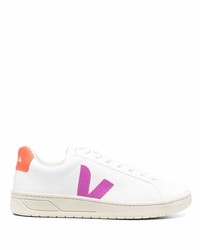 weiße und rosa Leder niedrige Sneakers von Veja