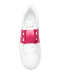 weiße und rosa niedrige Sneakers von Valentino