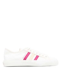 weiße und rosa Segeltuch niedrige Sneakers