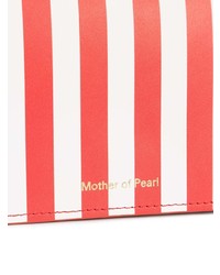weiße und rote bedruckte Leder Umhängetasche von Mother of Pearl