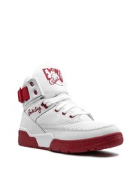 weiße und rote hohe Sneakers aus Leder von Ewing