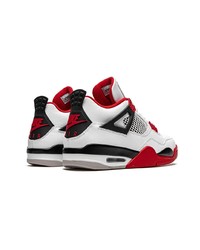 weiße und rote hohe Sneakers aus Leder von Jordan