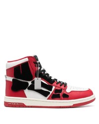 weiße und rote hohe Sneakers aus Leder von Amiri