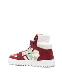 weiße und rote hohe Sneakers aus Leder von Off-White