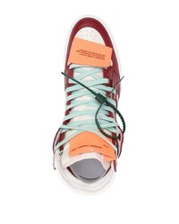 weiße und rote hohe Sneakers aus Leder von Off-White