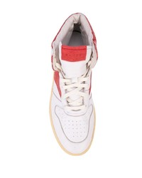 weiße und rote hohe Sneakers aus Leder von Rhude