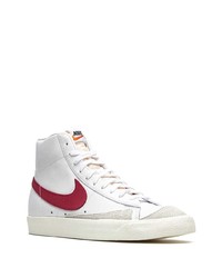 weiße und rote hohe Sneakers aus Leder von Nike