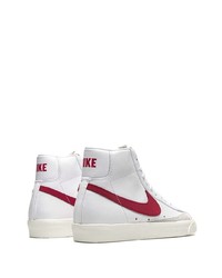 weiße und rote hohe Sneakers aus Leder von Nike