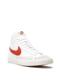 weiße und rote hohe Sneakers aus Leder von Nike