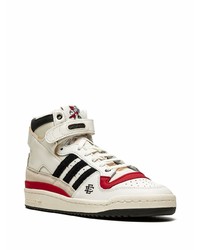 weiße und rote hohe Sneakers aus Leder von adidas