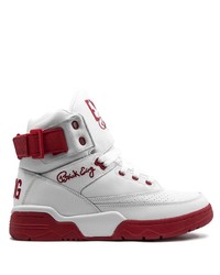 weiße und rote hohe Sneakers aus Leder von Ewing