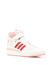 weiße und rote hohe Sneakers aus Leder von adidas