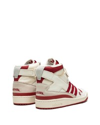 weiße und rote hohe Sneakers aus Leder von adidas