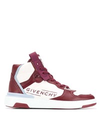 weiße und rote hohe Sneakers aus Leder von Givenchy