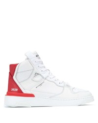 weiße und rote hohe Sneakers aus Leder von Givenchy