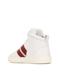 weiße und rote hohe Sneakers aus Leder von Bally