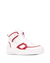 weiße und rote hohe Sneakers aus Leder von Buscemi