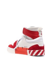 weiße und rote hohe Sneakers aus Leder von Off-White