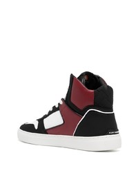 weiße und rote hohe Sneakers aus Leder von Kurt Geiger London