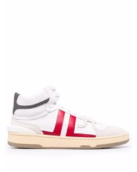 weiße und rote hohe Sneakers aus Leder von Lanvin