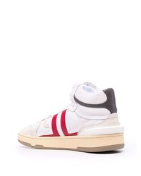 weiße und rote hohe Sneakers aus Leder von Lanvin