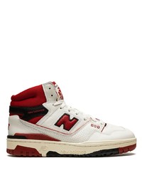 weiße und rote hohe Sneakers aus Leder von New Balance