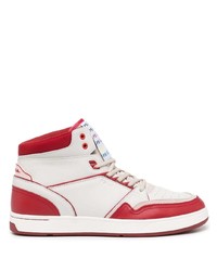 weiße und rote hohe Sneakers aus Leder von PS Paul Smith