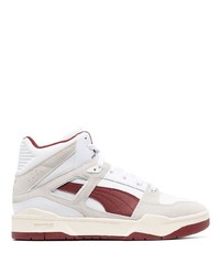 weiße und rote hohe Sneakers aus Leder von Puma