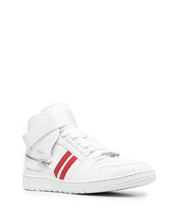 weiße und rote hohe Sneakers aus Leder von Neil Barrett