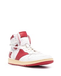 weiße und rote hohe Sneakers aus Leder von Rhude