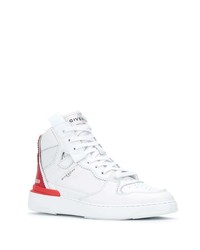 weiße und rote hohe Sneakers aus Leder von Givenchy