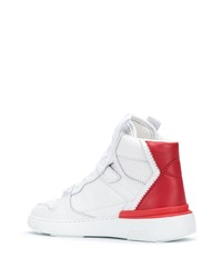 weiße und rote hohe Sneakers aus Leder von Givenchy