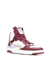 weiße und rote hohe Sneakers aus Leder von Givenchy