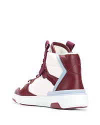 weiße und rote hohe Sneakers aus Leder von Givenchy